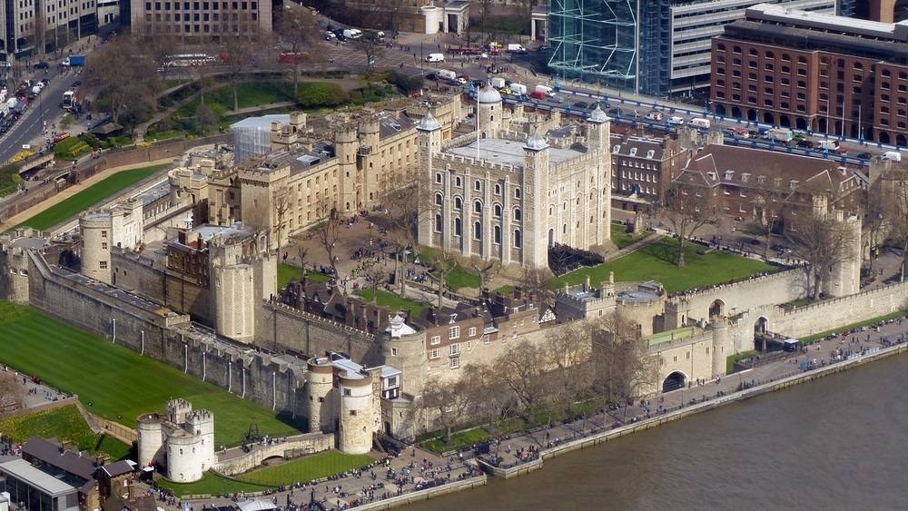 Vue aérienne de la tour de Londres