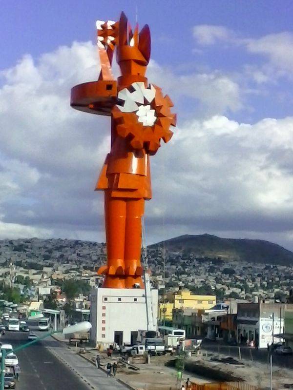 Le guerrier Chimalli, à Chimalhuacan (Mexique)