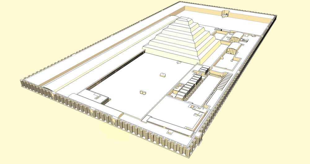 Schéma du complexe funéraire de Djéser