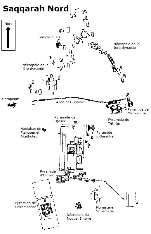 Plan de Saqqarah Nord (Cliquez pour agrandir)