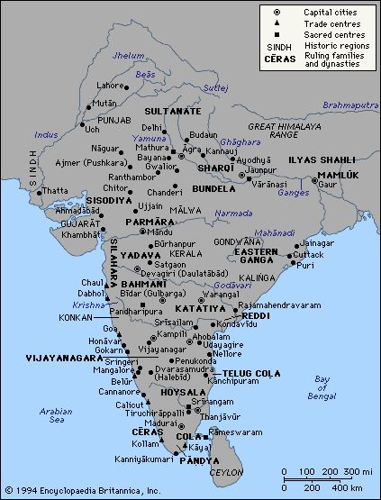 Carte du sultanat de Delhi