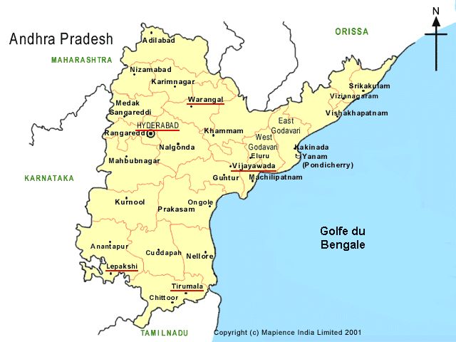 Carte d'Andhra Pradesh