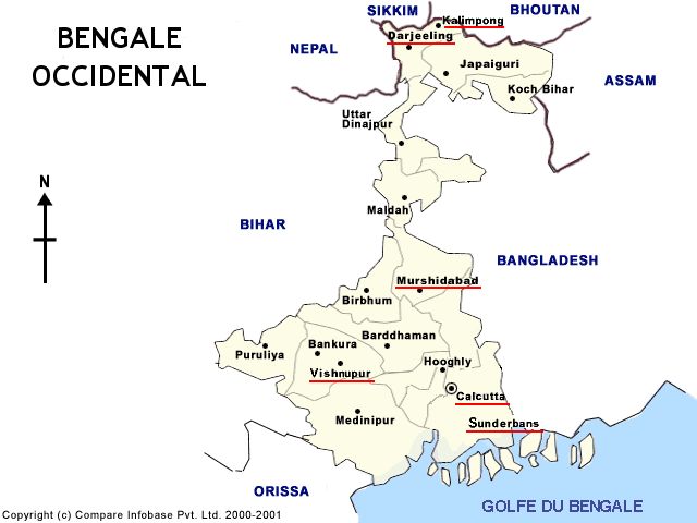 Carte du Bengale occidental