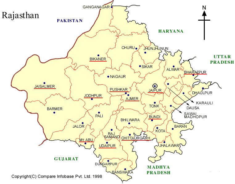 Carte Rajasthan