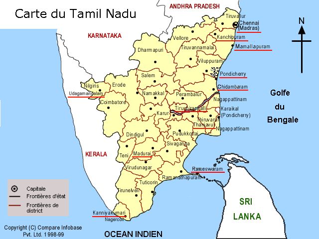 Carte Tamil-Nadu