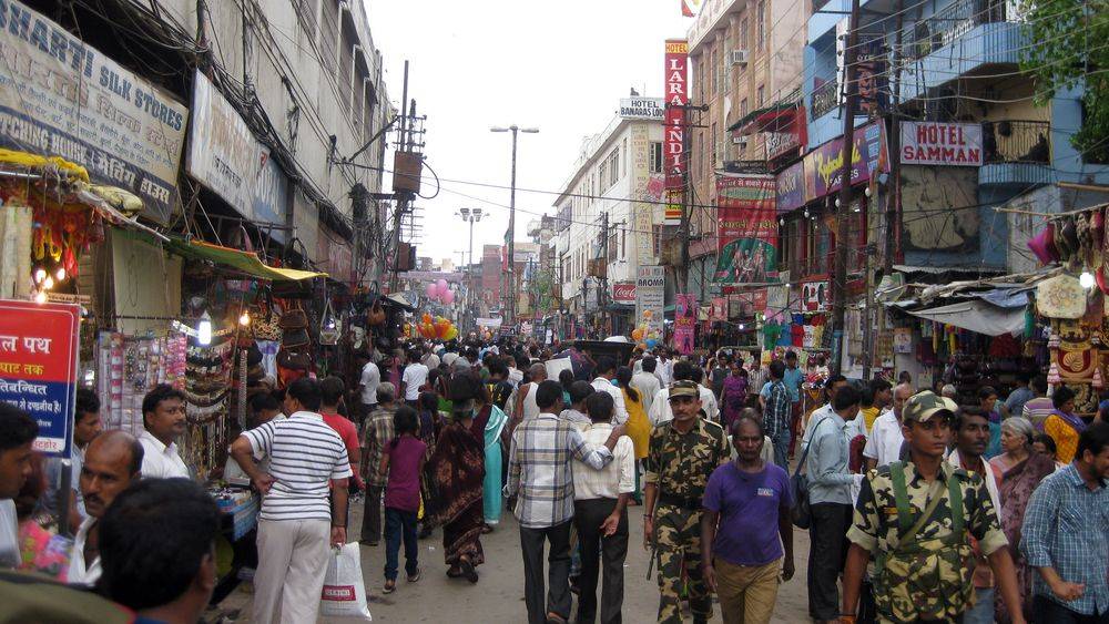 Une rue d'Agra, de nos jours
