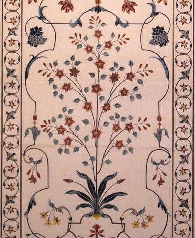 Décorations florales du cénotaphe de Mumtaz Mahal