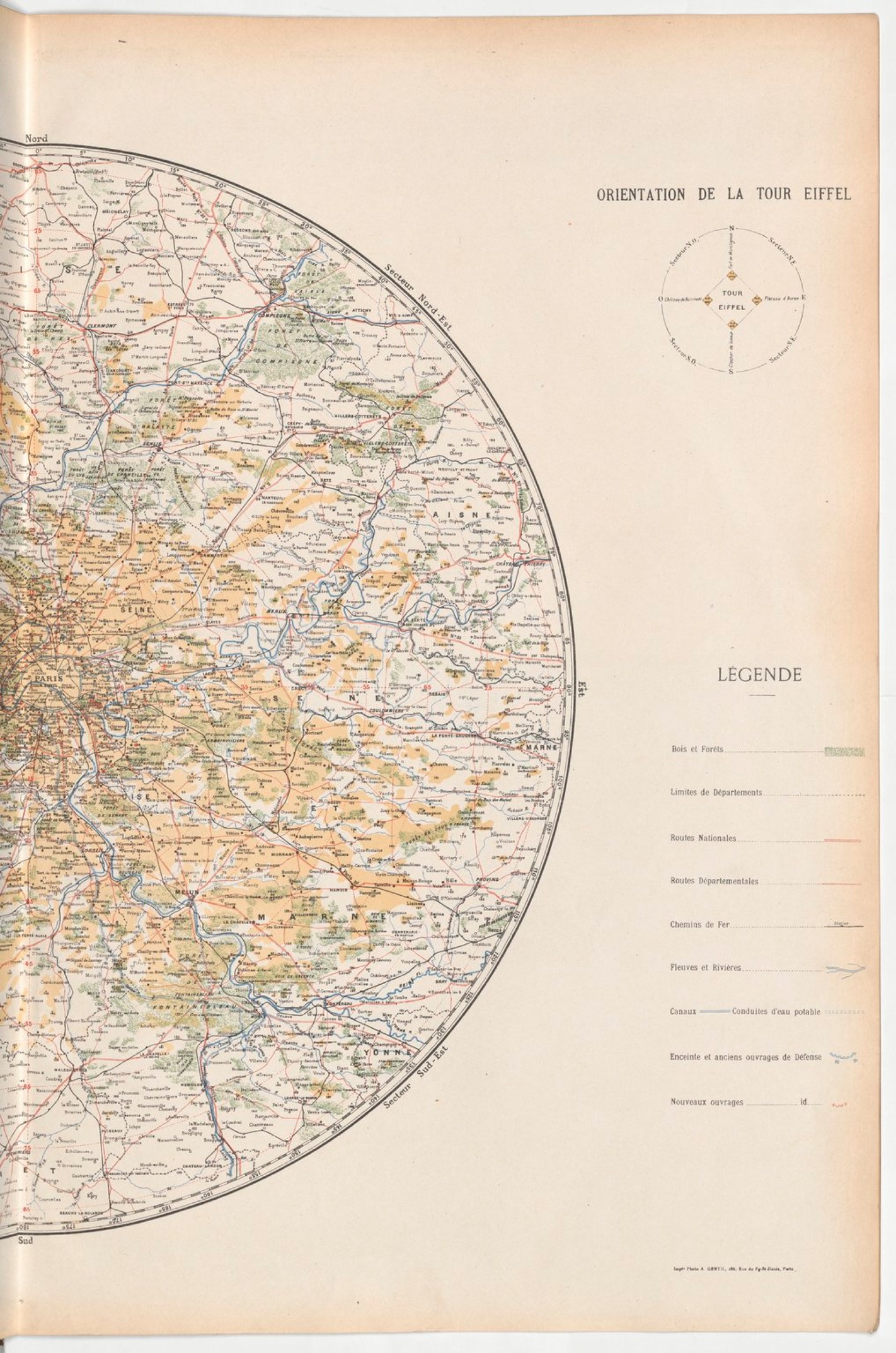 Carte des environs de Paris